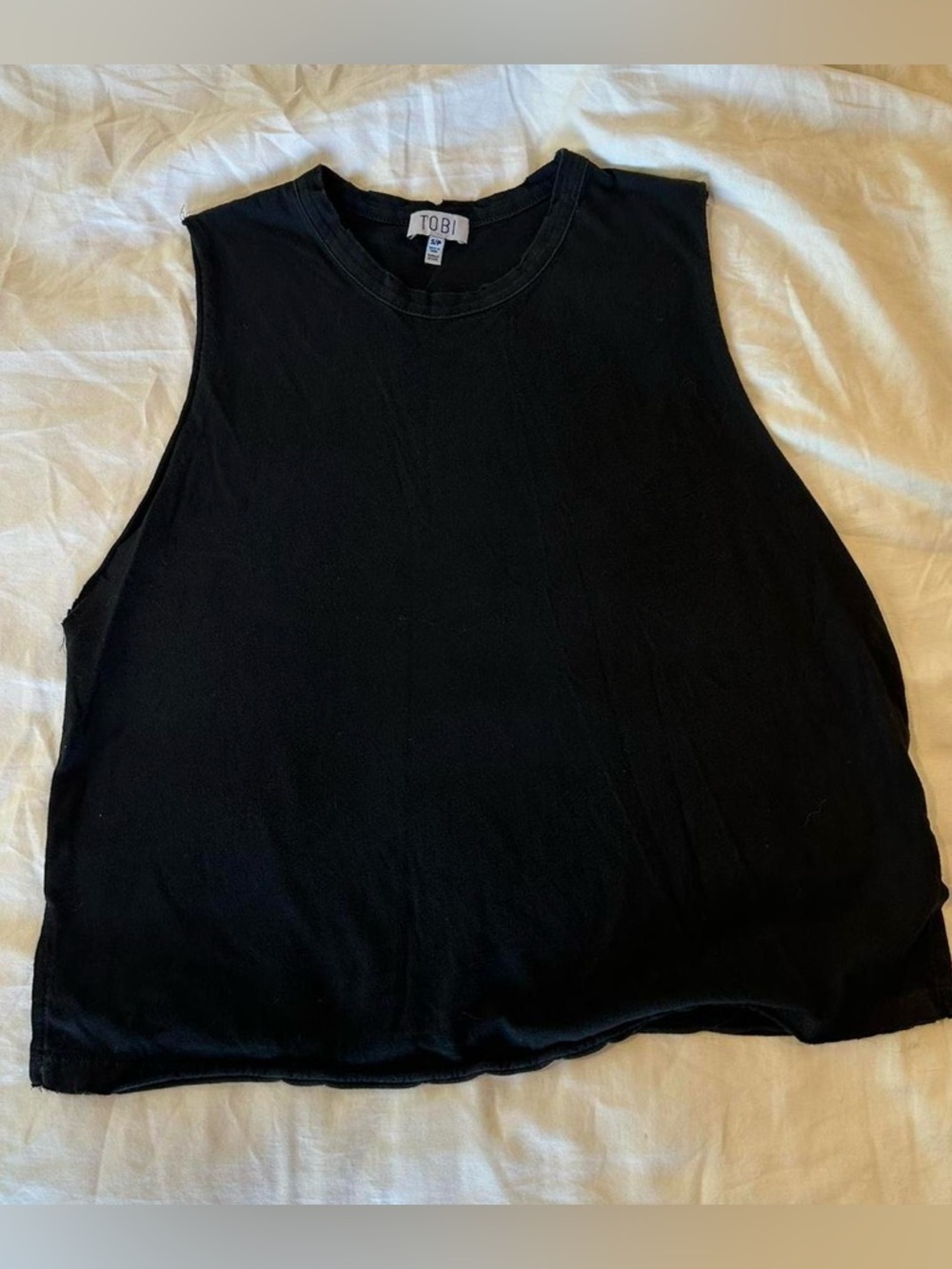 Tobi Black Ribbed Muscle Tank